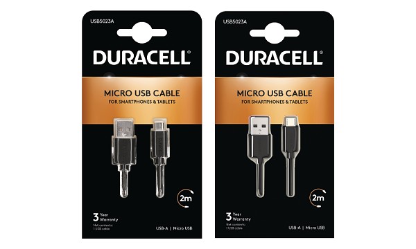 Duracell 1m+2m USB-A-Micro-USB-kaapeli